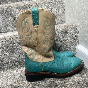Turquoise/Tan Cowboy Boots